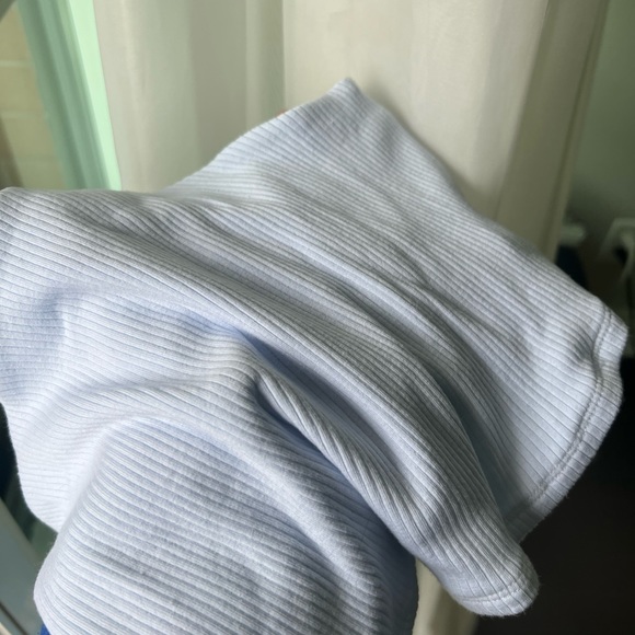 Baby Blue Ribbed Garage Crop Top w/ Elastic Straps / US Medium - Picture 6 of 9